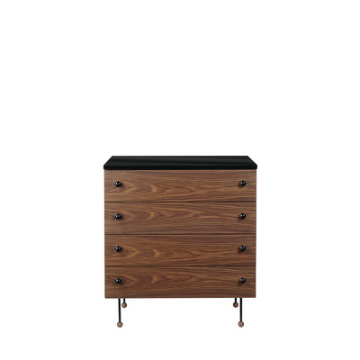 62 Walnut 4 drawer Dresser