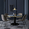 2.0 Ø125 Black / Granite Grey Glass Dining table
