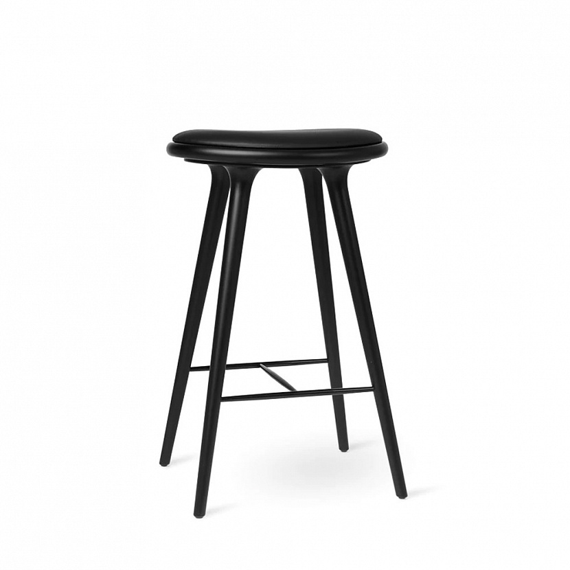 High Stool Black stained beech 74 cm