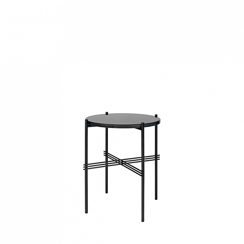 TS Black / Graphite Black Glass Side Table