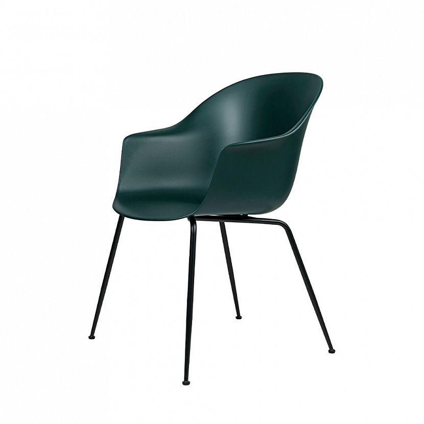 Bat Black / Dark Green Dining Chair, set of 4