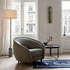 Adnet Ø70 Black Leather Coffe Table