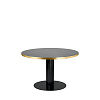 2.0 Ø125 Black / Granite Grey Glass Dining table