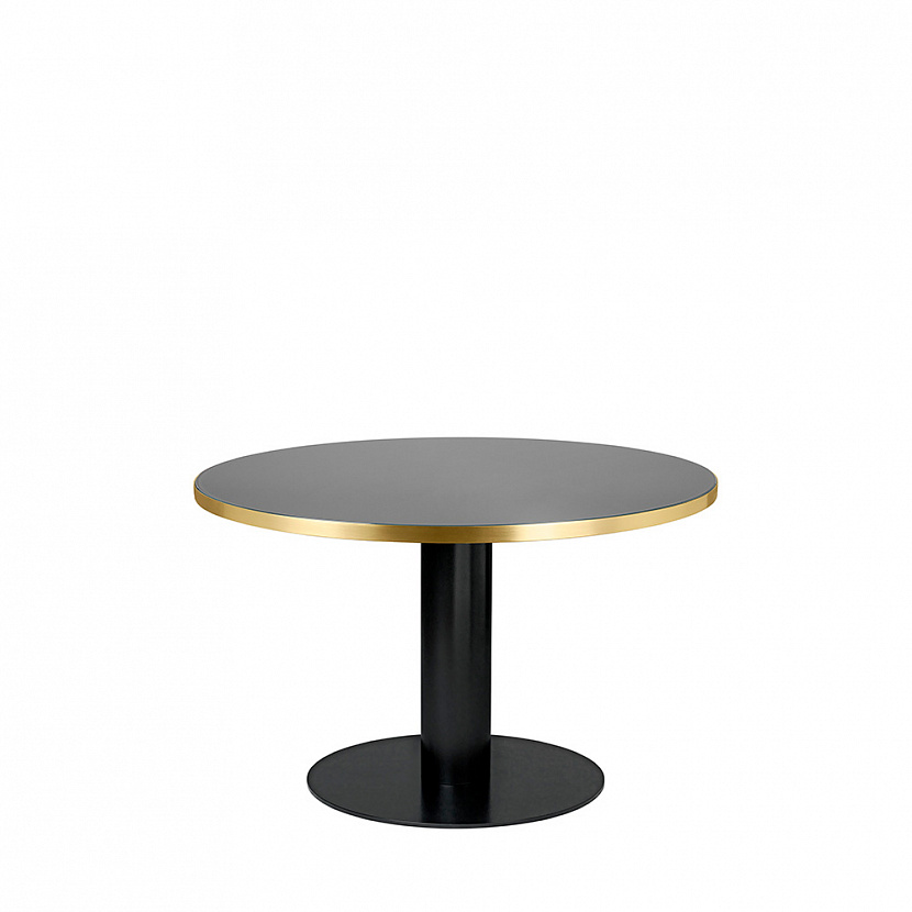 2.0 Ø125 Black / Granite Grey Glass Dining table