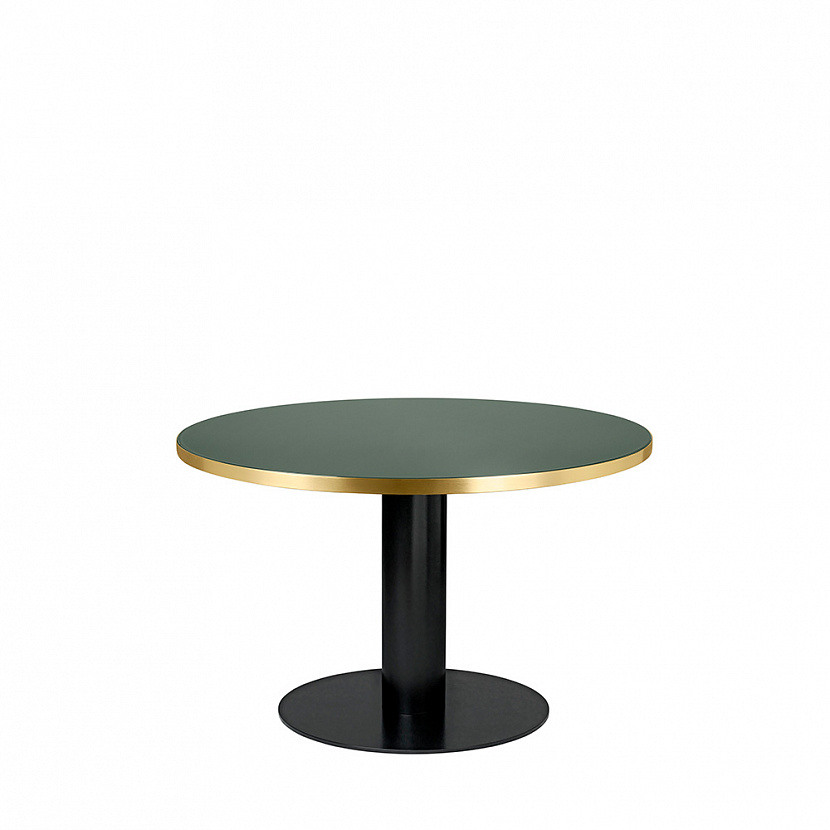 2.0 Ø125 Black / Bottle Green Glass Dining table