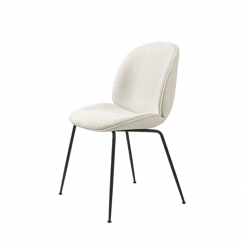 Beetle Fully Upholstered Black / Bouclé 001 Brown Dining Chair
