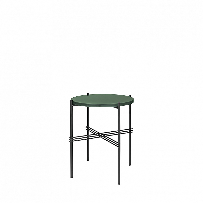 TS Black / Dusty Green Glass Side Table