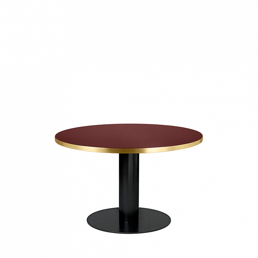 2.0 Ø125 Black / Cherry Red Glass Dining table