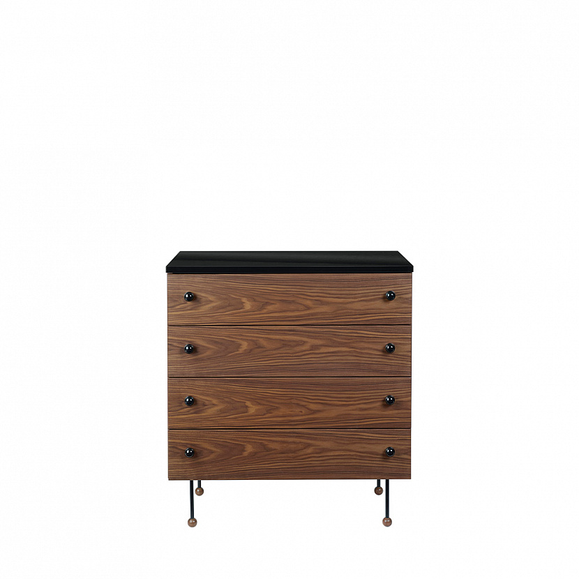 62 Walnut 4 drawer Dresser