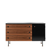 62 Walnut 3 drawer Dresser