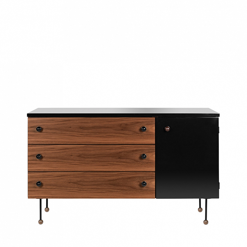 62 Walnut 3 drawer Dresser