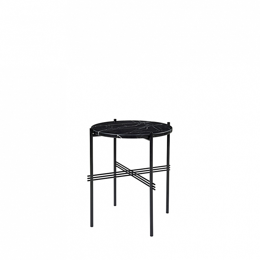 TS Black / Black Marquina Marble Side Table