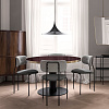 2.0 Ø125 Black / Cherry Red Glass Dining table